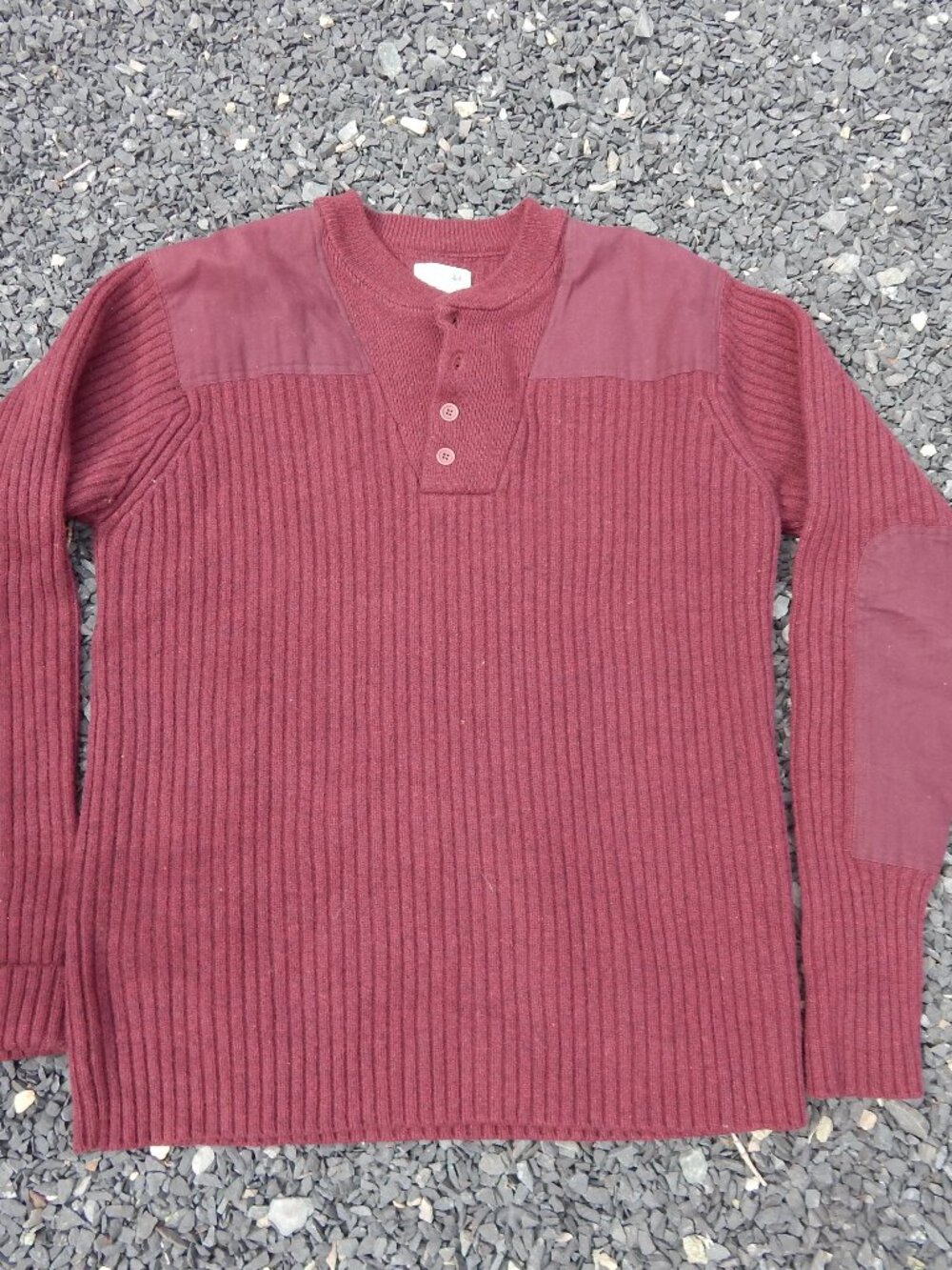 L.L. Bean Commando Sweater Mens XLT Merino Lambswool Burgundy Ribbed Knit ****